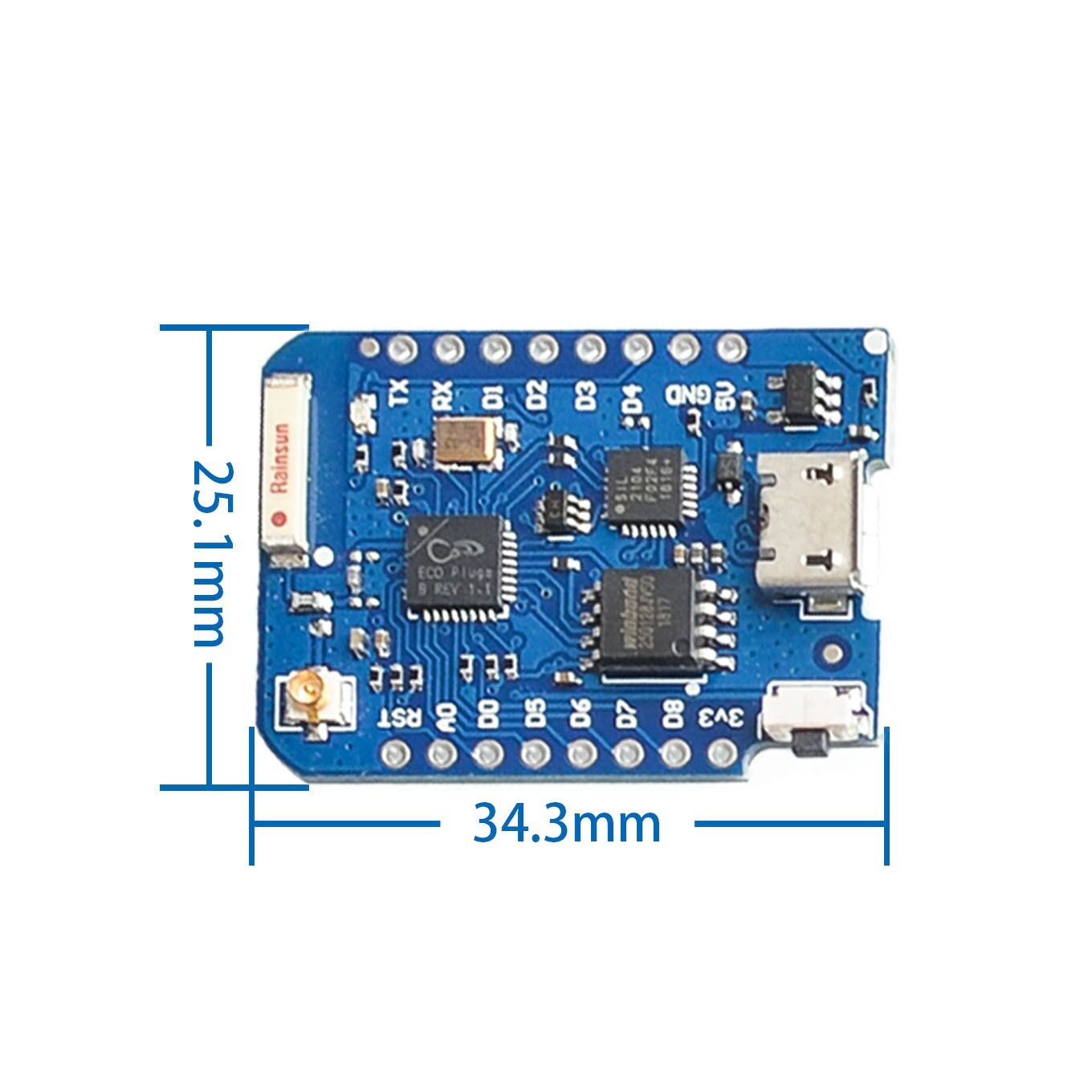WEMOS D1 Mini Pro 4M 16M Bytes - đánh giá và giá Esp8266 Nodemcu